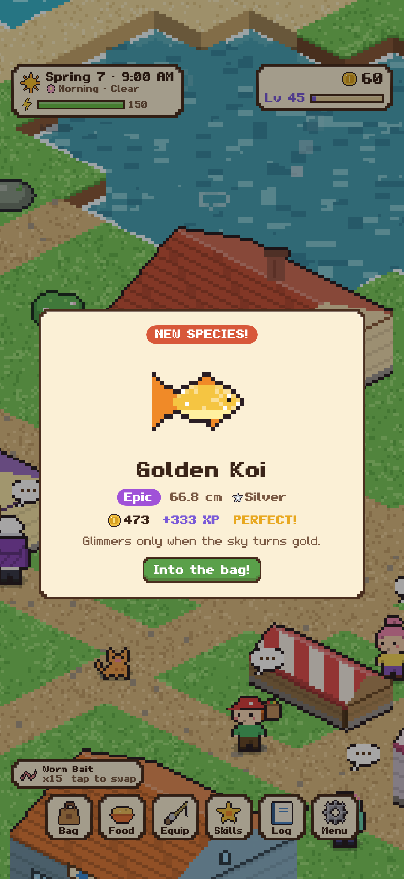 A catch card for a Golden Koi, a new species
